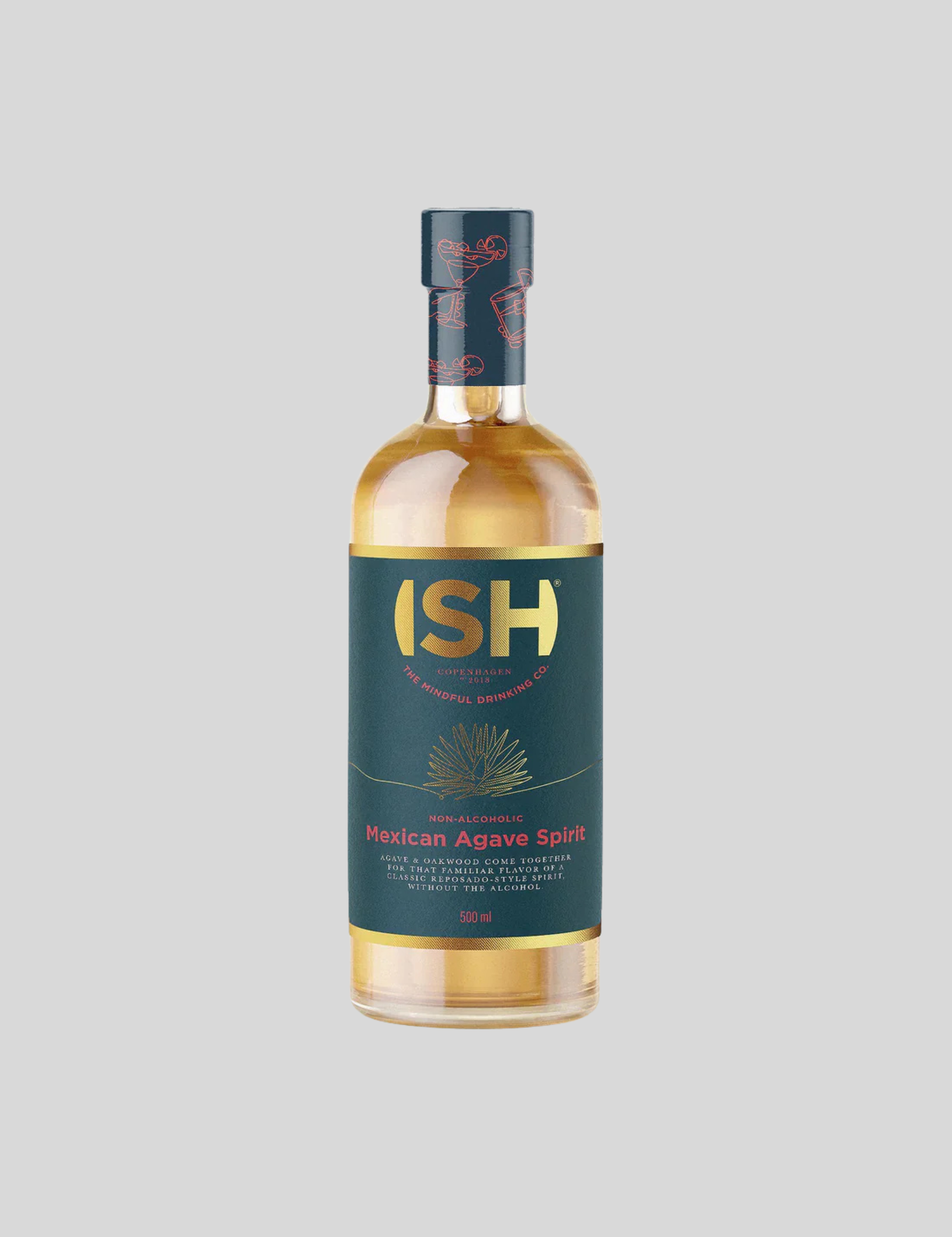 ISH Agave Distiliatas nealkoholinė tekila butelyje