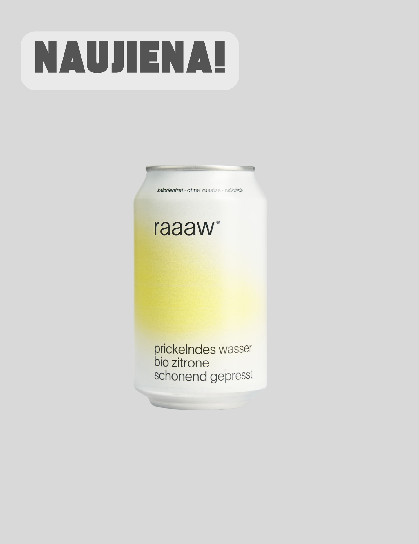 Ekologiškas citrinų gėrimas Raaaw Organic minimalistinėje skardinėje – gaiva be pridėtinio cukraus.