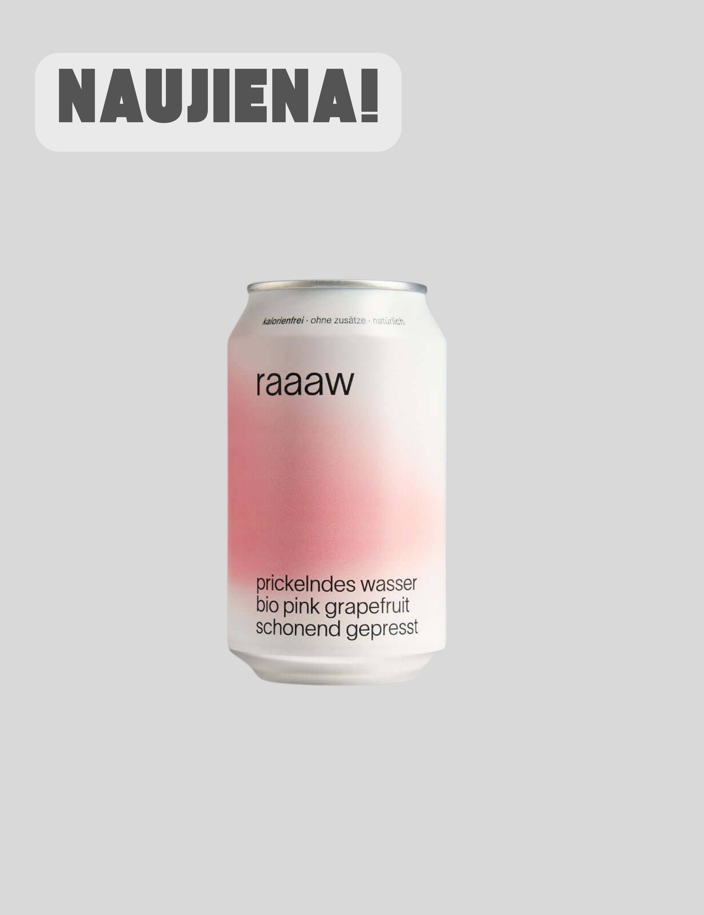 Ekologiškas rausvųjų greipfrutų gėrimas Raaaw Organic skardinėje